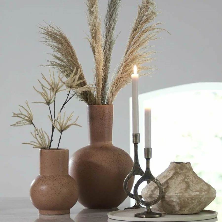Light en Living Vaas deco Ø28,5x42 cm ULLOA keramiek mat terra