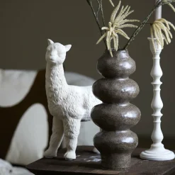 Light en Living Vaas deco Ø15,5x37,5 cm ROGANO keramiek donker bruin Best