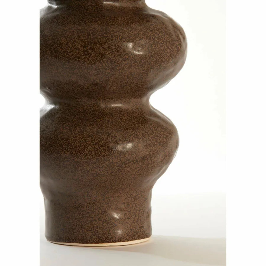 Light en Living Vaas deco Ø15,5x37,5 cm ROGANO keramiek donker bruin Best