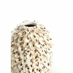 Light en Living Vaas deco Ø20x21 cm UBATE bamboe+schelp crème+bruin Outlet