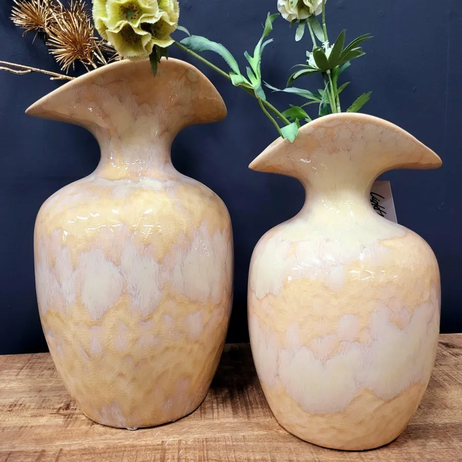 Light en Living Vaas deco 17x16x28 cm MARILLO keramiek light peach Online