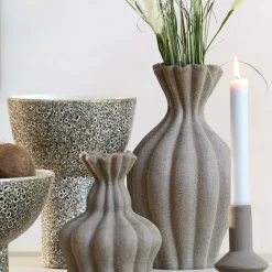 Light en Living Vaas deco Ø21,5x40,5 cm SILLIAN keramiek mat bruin Sale