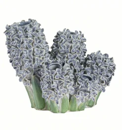 Light en Living Vaas deco 35x21x28 cm FLOWER keramiek blauw+groen Clearance