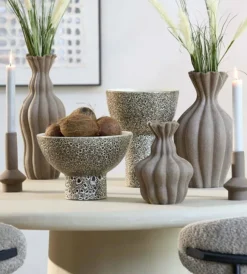 Light en Living Vaas deco Ø17x26 cm SILVIO keramiek mat bruin Discount