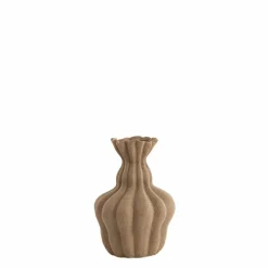 Light en Living Vaas deco Ø17x26 cm SILVIO keramiek mat bruin Discount