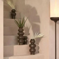 Light en Living Vaas deco Ø15x33,5 cm ROGANO keramiek donker bruin Sale