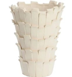 Light en Living Vaas deco 27,5x27x34 cm BANYA keramiek mat crème