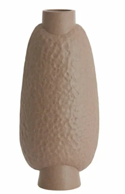Light en Living Vaas deco 18x12x41 cm NAMTU keramiek mat bruin Discount