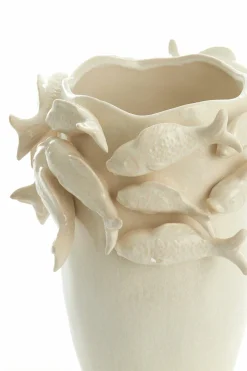 Light en Living Vaas deco 29X28X36,5 cm FISH keramiek creme Discount