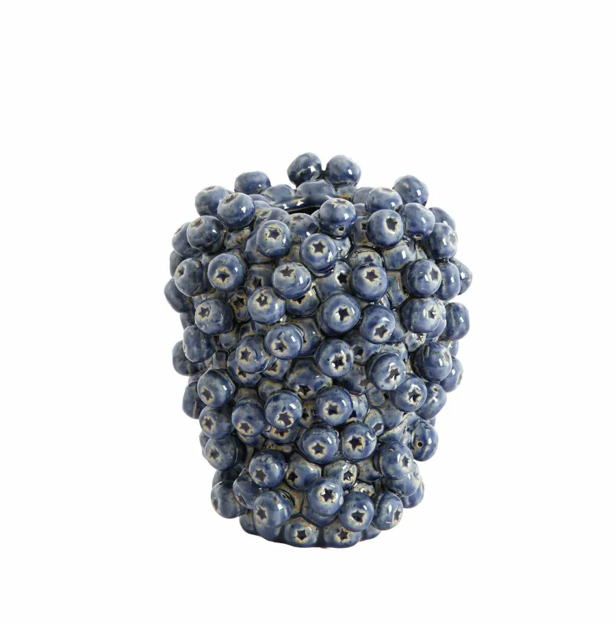Light en Living Vaas deco Ø15X17,5 cm BERRIES keramiek donkerblauw Clearance