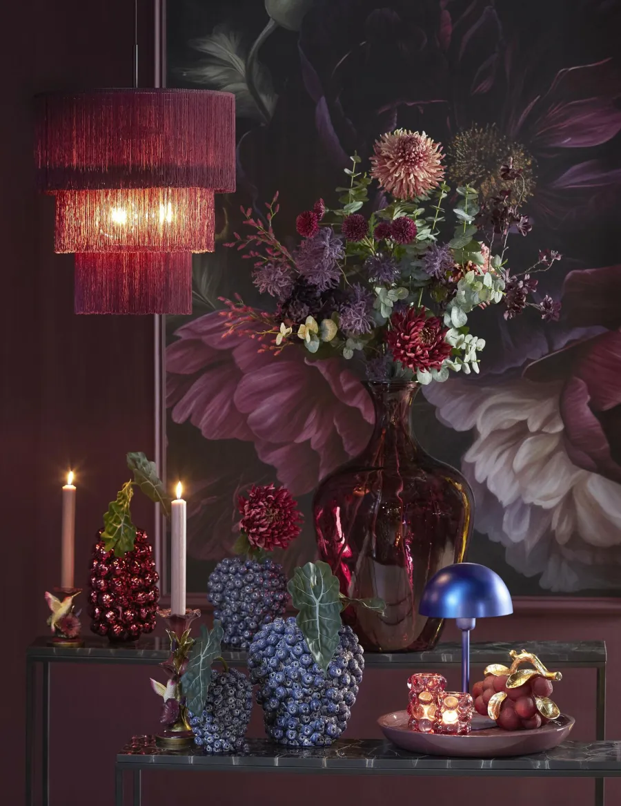 Light en Living Vaas deco Ø15X17,5 cm BERRIES keramiek donkerblauw Clearance
