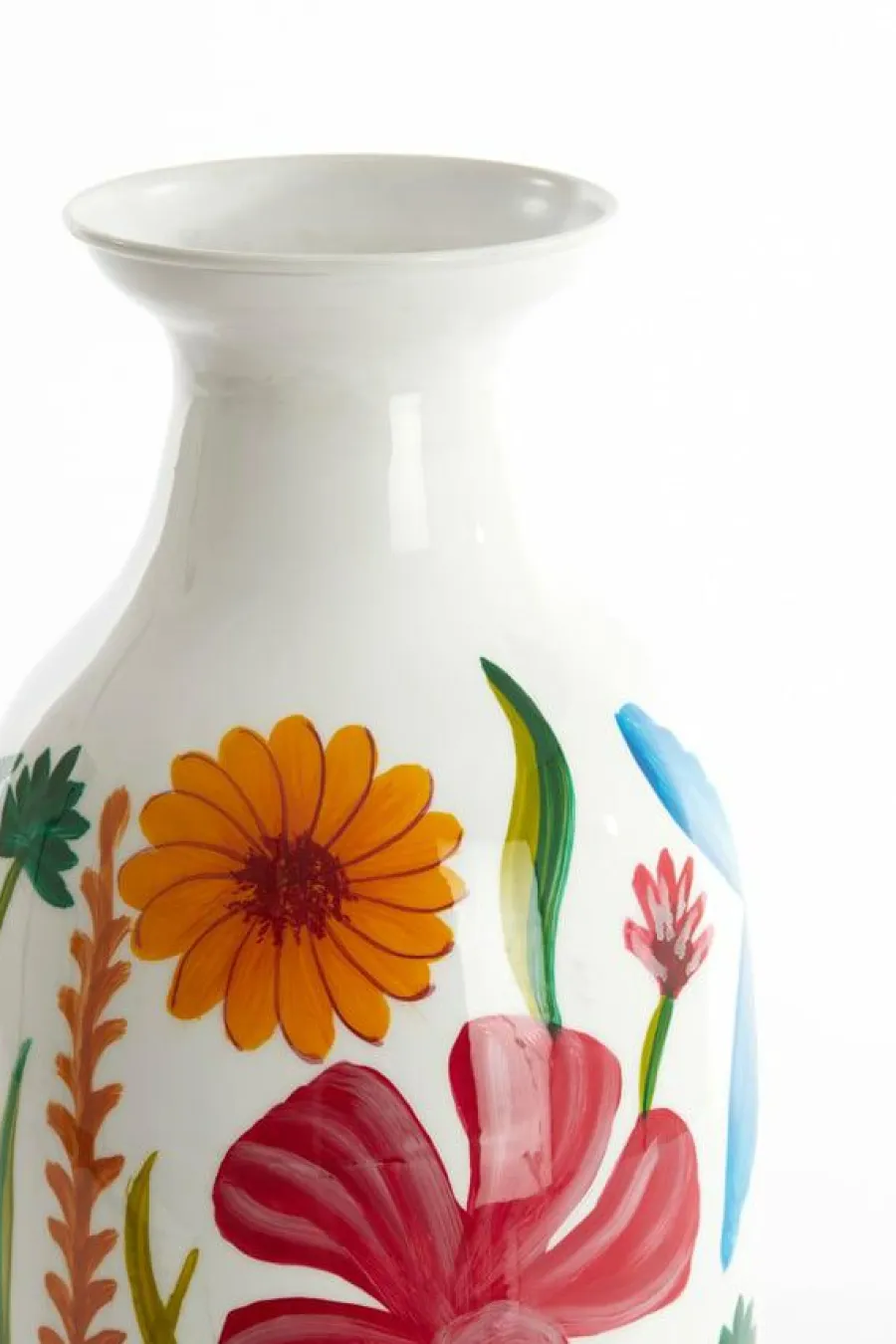 Light en Living Vaas deco Ø20x45 cm EKIMULI wit+bloemen Discount