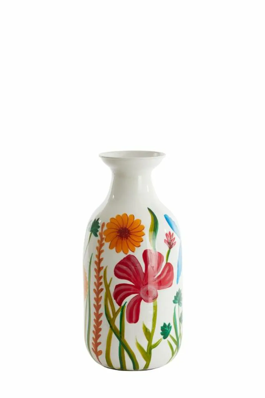 Light en Living Vaas deco Ø20x45 cm EKIMULI wit+bloemen Discount