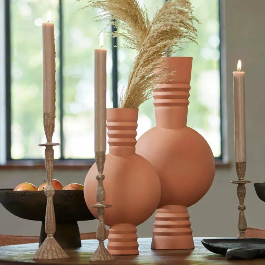 Light en Living Vaas deco Ø18x54,5 cm KAVANSI mat terra-roze Clearance