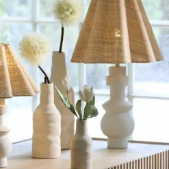 Light en Living Vaas deco Ø12x31 cm SESTO keramiek mat crème Online