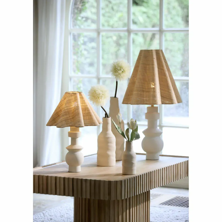 Light en Living Vaas deco Ø12x31 cm SESTO keramiek mat crème Online
