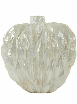Light en Living Vaas deco Ø11x11,5 cm USIKA keramiek wit parelmoer Outlet