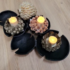 Light en Living Vaas deco Ø11x11,5 cm USIKA keramiek wit parelmoer Outlet