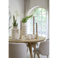 Light en Living Vaas deco Ø20x42 cm TRIORA keramiek mat crème Hot
