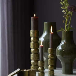 Light en Living Vaas deco Ø27x49 cm SINDO glanzend donker olijf groen+zwart Hot