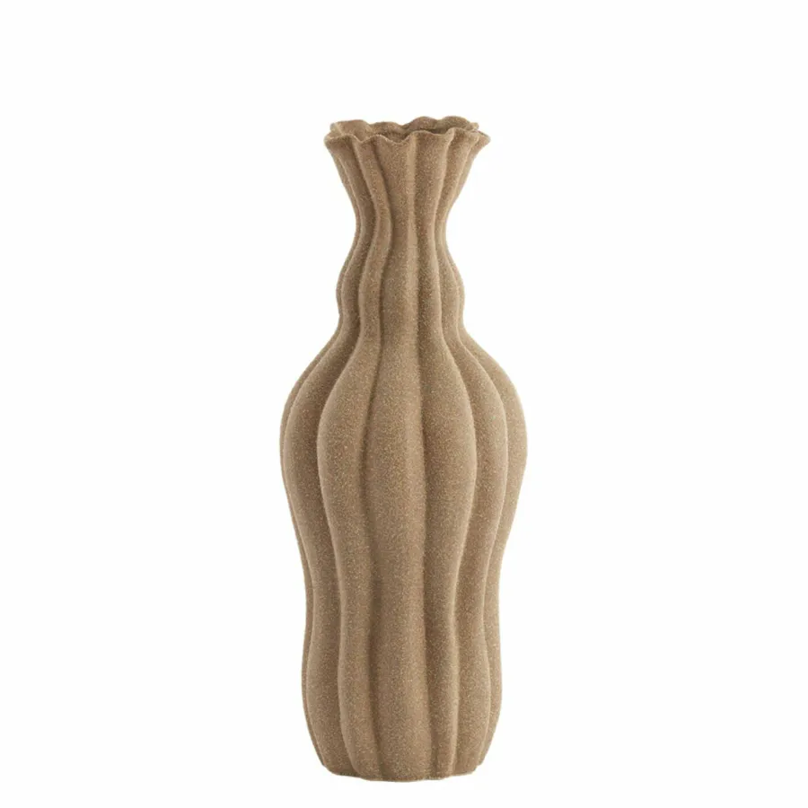Light en Living Vaas deco Ø17,5x47,5 cm SILVIO keramiek mat bruin Outlet