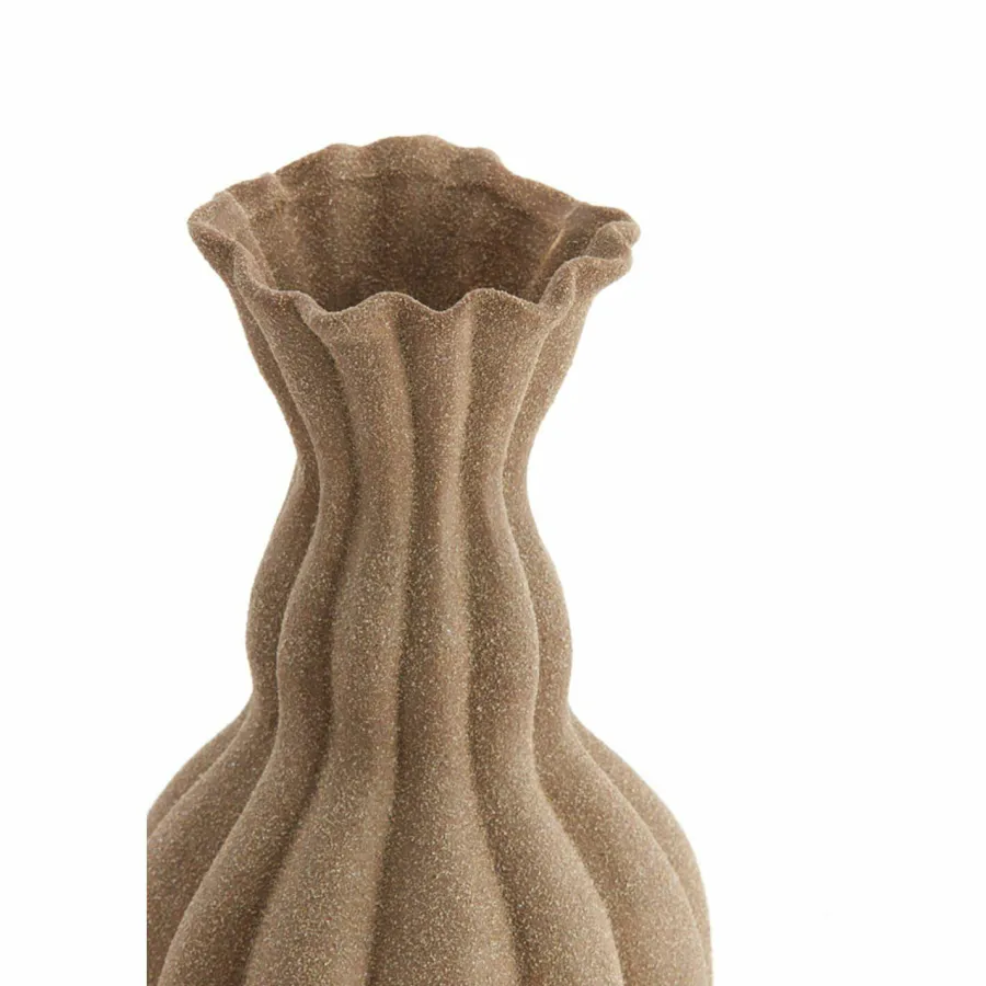 Light en Living Vaas deco Ø17,5x47,5 cm SILVIO keramiek mat bruin Outlet