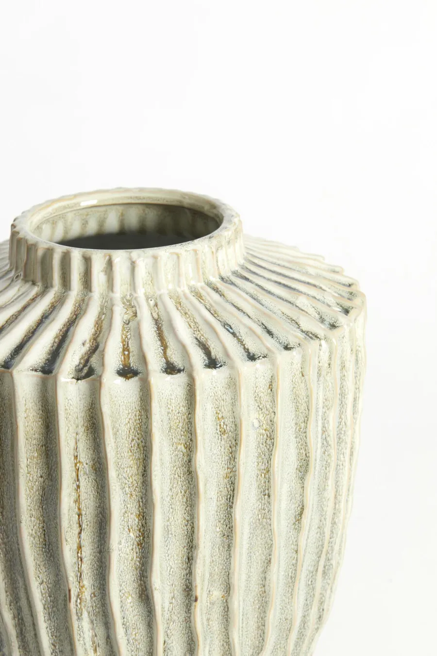 Light en Living Vaas deco Ø32X40 cm TALEA keramiek olijfgroen-creme Best