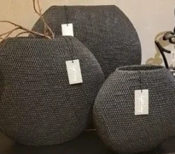 Light en Living Vaas deco MASHABA zwart - diverse afmetingen Discount