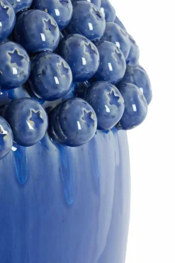 Light en Living Vaas deco Ø39,5x57 cm LOVRO keramiek donkerblauw Outlet