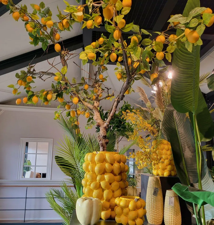 Light en Living Vaas deco LEMON geel - 33 cm hoog Best