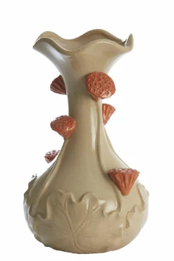 Light en Living Vaas deco Ø24x40 cm ODALI keramiek crème+oranje