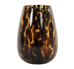 Light en Living Vaas IZEDA glas bruin-zwart - Ø23x40 cm Outlet