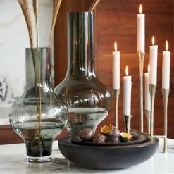 Light en Living Vaas KAELA glas grijs - 2 maten Clearance
