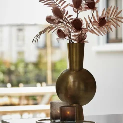 Light en Living Vaas KAVANDU antiek brons - 13,5 x 9 x 39,5 cm Clearance