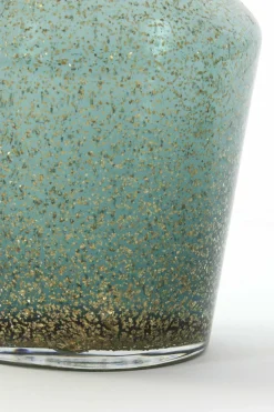 Light en Living Vaas TROSMU glas donker groen-goud - 2 maten Clearance