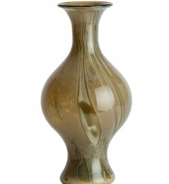 Light en Living Vaas Ø19x40 cm JORVEN glas taupe + olijfgroen