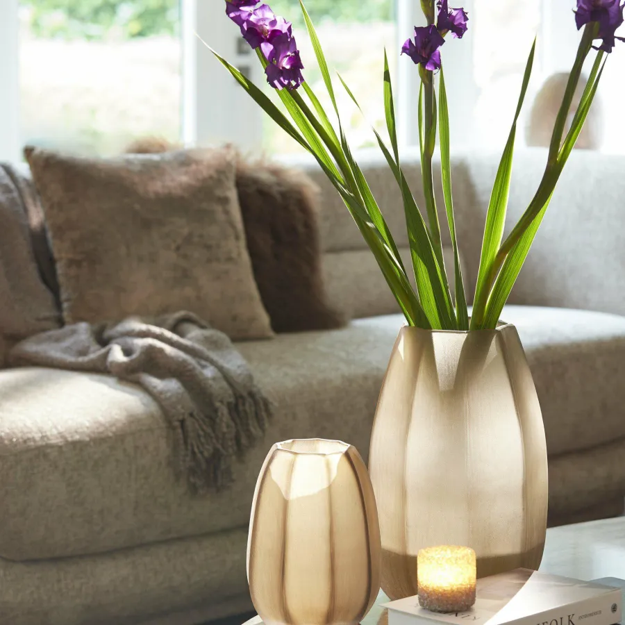 Light en Living Vaas Ø23x38 cm BRADLEY glas licht bruin Online
