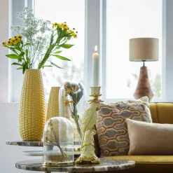 Light en Living Vaas Ø14x31 cm CORN keramiek geel Outlet