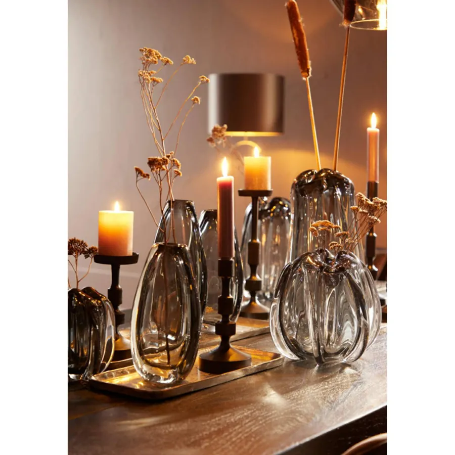 Light en Living Vaas Ø21x30 cm MURELA glas grijs New