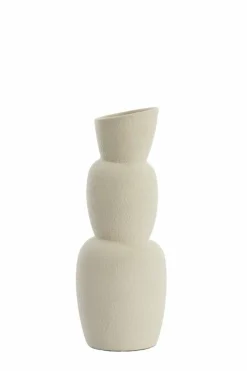 Light en Living Vaas Ø14,5x37,5 cm ARAM keramiek crème Outlet