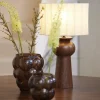 Light en Living Vaas Ø16,5x19 cm OWL glas donker bruin Outlet