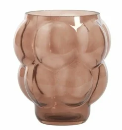 Light en Living Vaas Ø16,5x19 cm OWL glas donker bruin Outlet