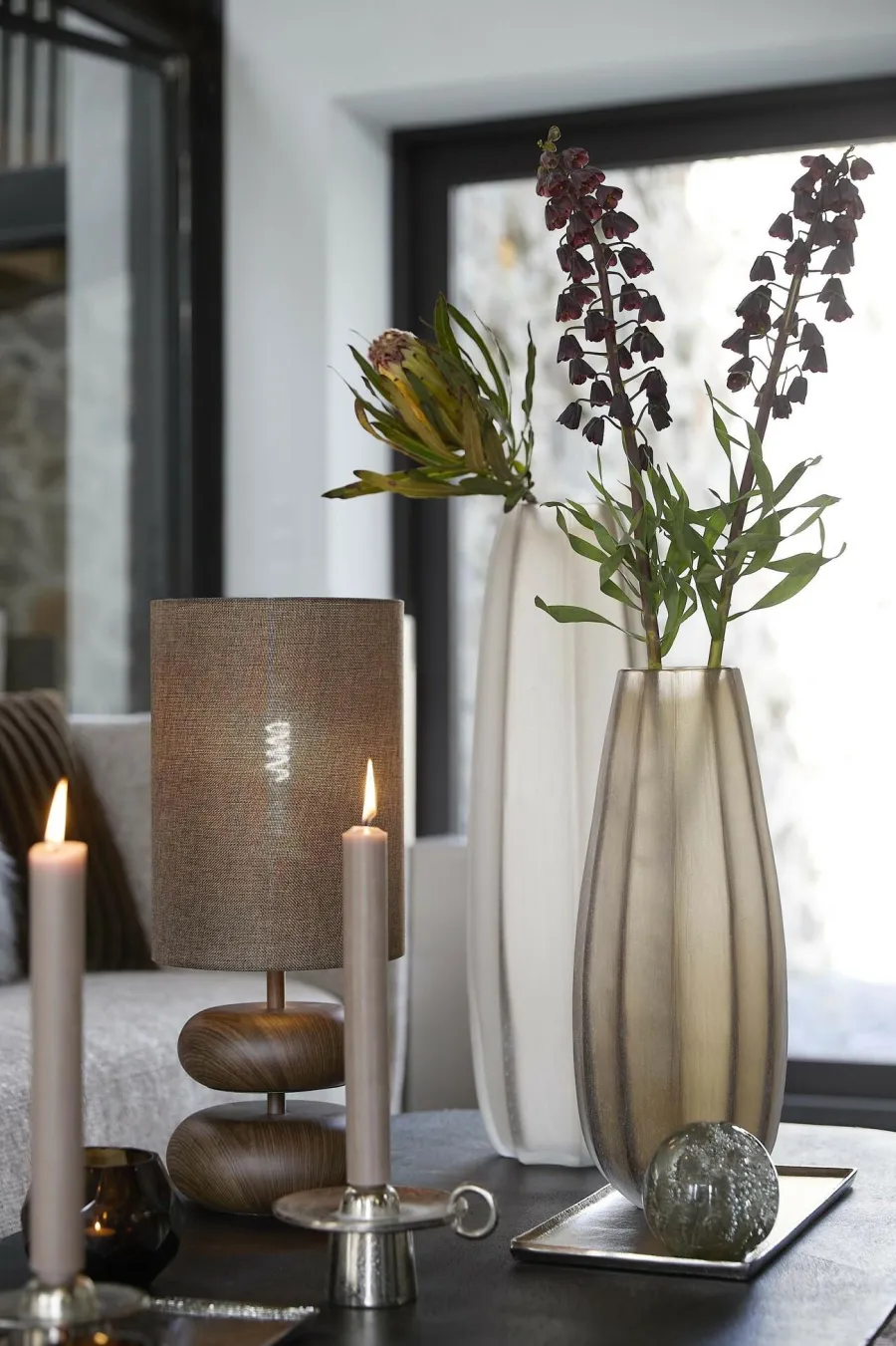 Light en Living Vaas Ø17x60 cm BRADLEY glas licht bruin Clearance