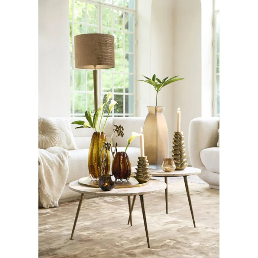 Light en Living Vaas 24,5x22,5x50,5 cm VELIKO glas donker bruin Online