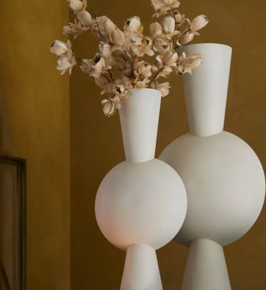 Light en Living Vaas 26x19x54 cm KAVANDU crème Discount