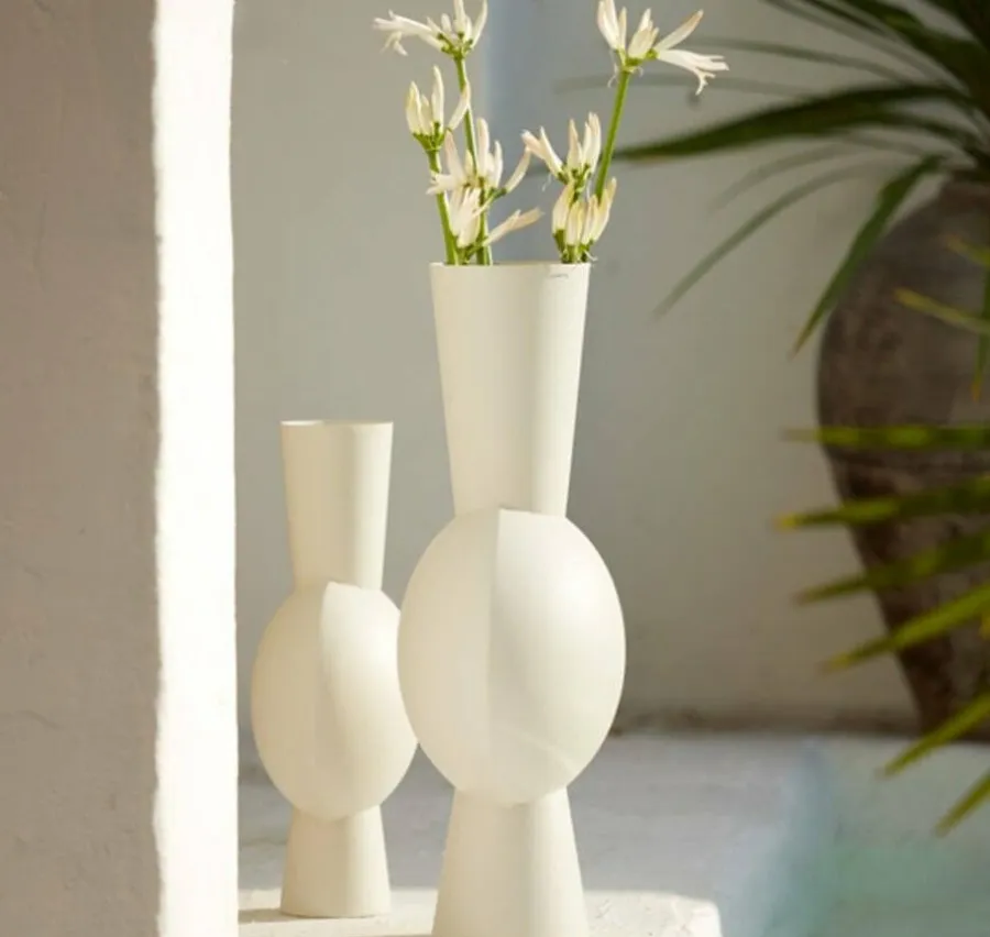 Light en Living Vaas 26x19x54 cm KAVANDU crème Discount
