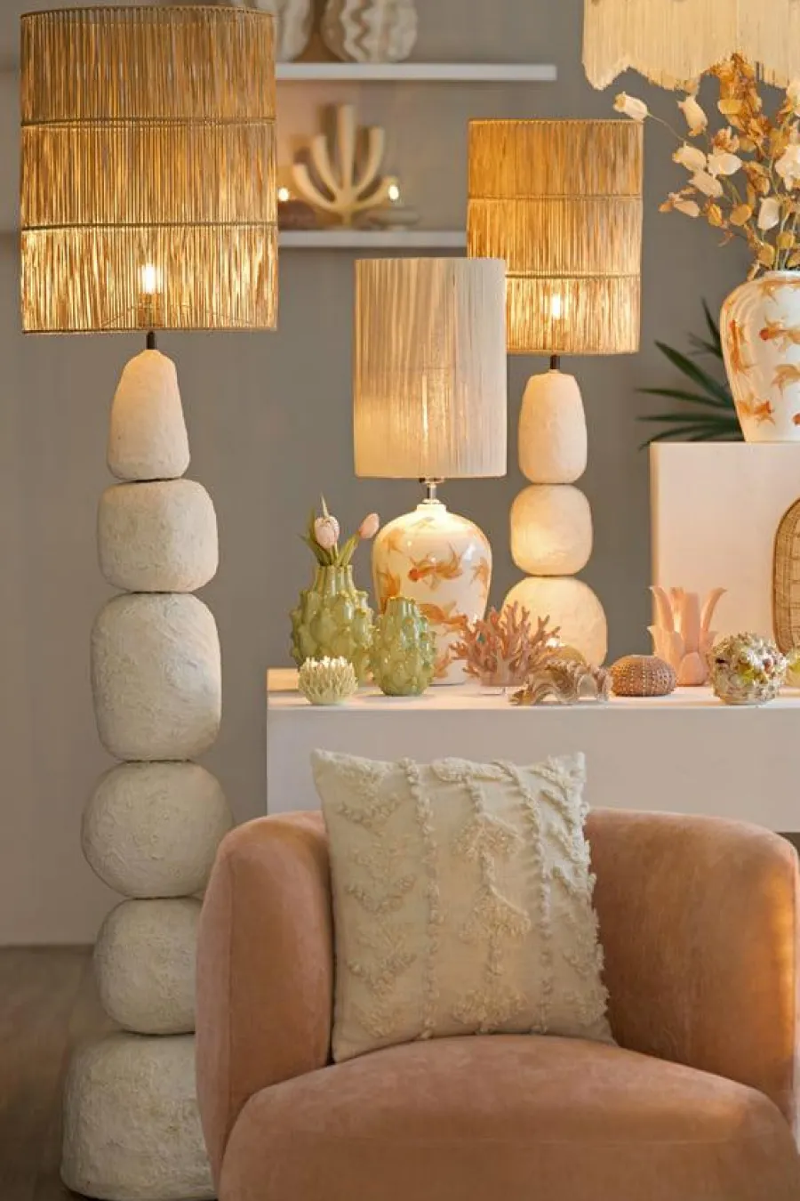 Light en Living Vloerlamp Ø30x135 cm MARREE crème Outlet