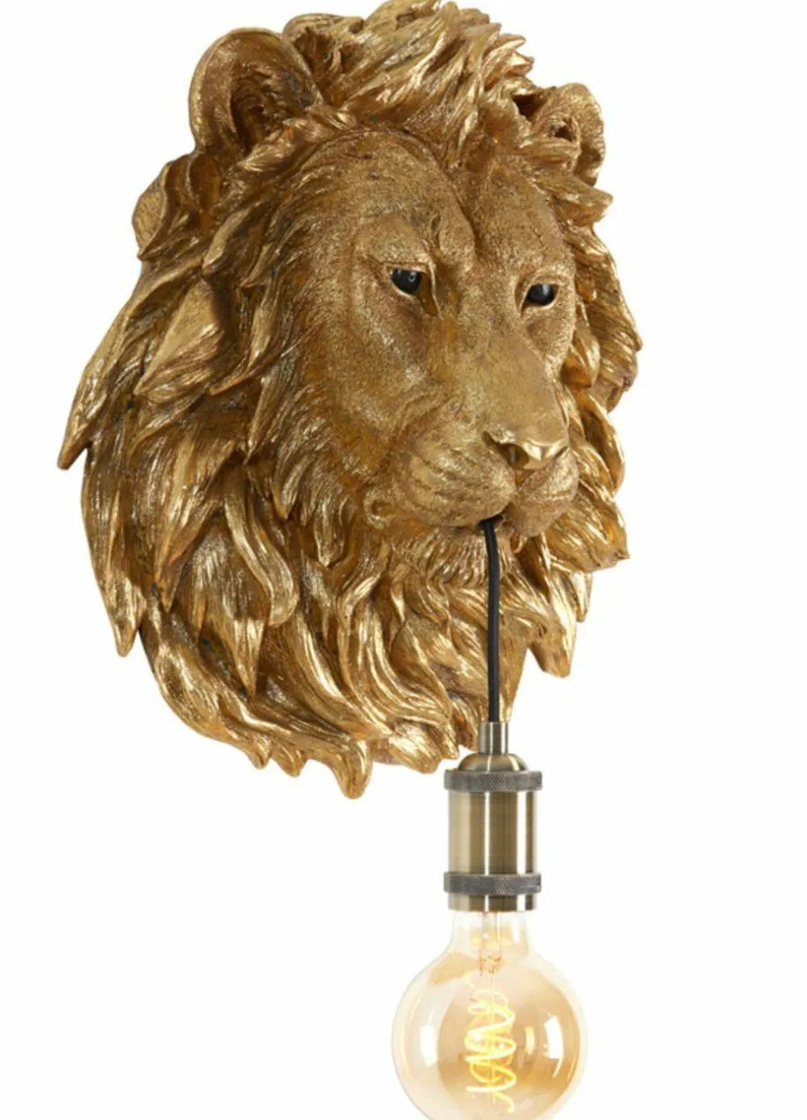 Light en Living Wandlamp 33,5x19x40,5 cm LION antiek brons Outlet