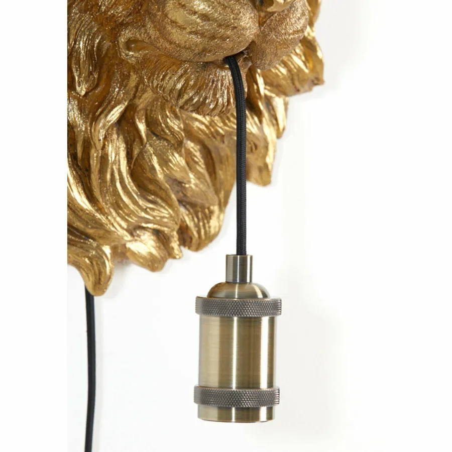 Light en Living Wandlamp 33,5x19x40,5 cm LION antiek brons Outlet