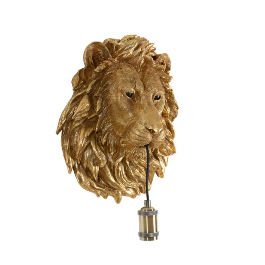 Light en Living Wandlamp 33,5x19x40,5 cm LION antiek brons Outlet